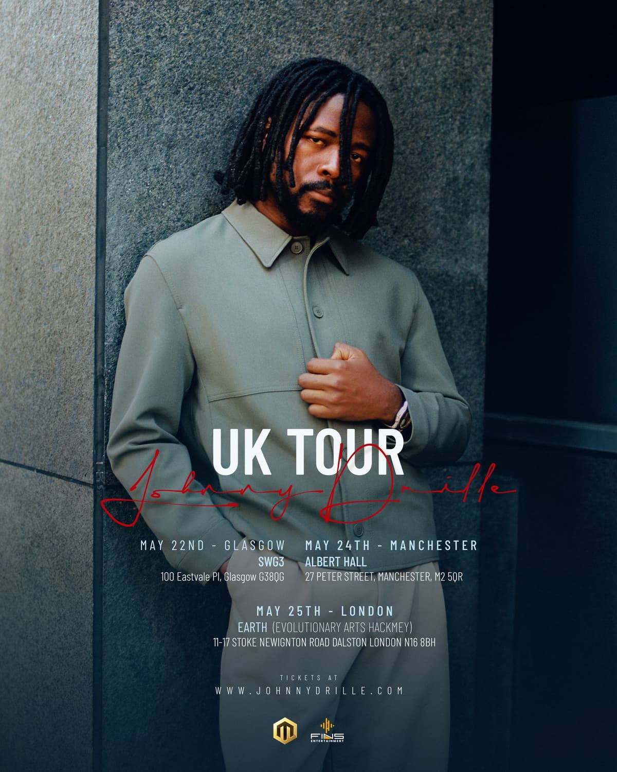JOHNNY DRILLE UK TOUR - GLASGOW